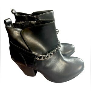 Torrid Black Heeled Chain Boots Size 9 WW
